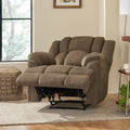 Massage Recliner Brown Fabric