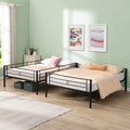 Full Over Full Metal Bunk Bedno Box Spring Needed, Easy Assemble Black Metal
