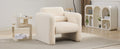 Modern Accent Chair Lambskin Sherpa Fabric Upholstered Comfy Reading Arm Chair Soft Padded Armchair With Back And Pillow For Living Room Bedroom Reception Waiting Room Office, Cream Cream Primary Living Space Upholstered