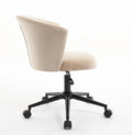 Home Office Chair, Velvet Fabric Swivel Flower Shape Computer Desk Chair For Home Office Or Bedroom Camel Foam Polyester Blend