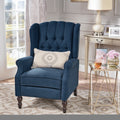 Dark Blue Tufted Fabric Arm Chair Recliner Dark Blue Polyester