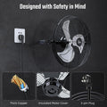 20 Inch High Velocity 3 Speed, Black Wall Mount Fan Black Metal