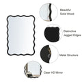 Solid Wood Wavy Rectangle Mirror Black 40