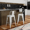 Keeley 24 Inch Metal Counter Height Stool Set Of 2 White Metal