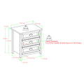 Transitional Farmhouse Framed 3 Drawer Nighstand With Cup Handles White Oak Brown Mdf