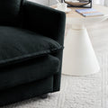 Comfy Deep Single Seat Sofa Upholstered Reading Armchair Living Room Chair Black Chenille Fabric1 Toss Pillow Black Chenille 1 Seat