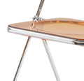 Folding Chair Transparent Chairs Ghost Stackable Crystal Folding Chair Pc Plastic Living Room Seat Chrome Frame And Foldable Acrylic Chair Fo Orange Orange Pc