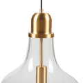 Bell Shaped Glass Pendant Gold Clear Dia.13