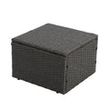 Patio Furniture, Outdoor Furniture, Seasonal Pe Wicker Furniture,7 Pcs Set Wicker Furniture With Lounger Sofa Yes Dark Gray Seats 6 Pe Rattan Iron Waterproof Fabric