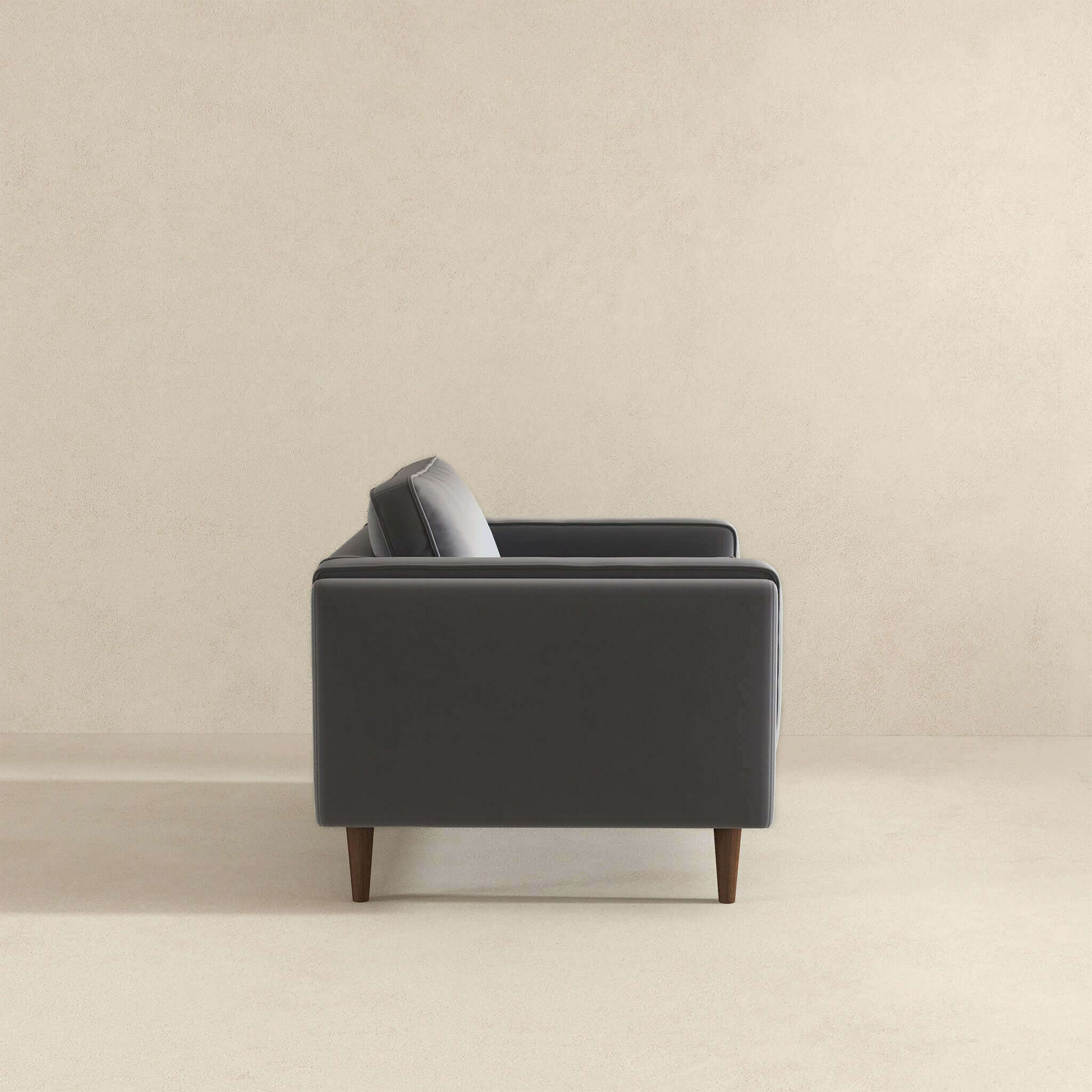 Amber Grey Velvet Lounge Chair Brown,Gray Brown Mid Century Modern Foam Solid Wood,Velvet