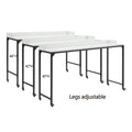 White Finish Multipurpose Over The Bed Desk With Adjustable Height, Metal Legs With Casters, Overbed Table 1Pc, Laptop Table For Bed, Breakfast Table Black White Rectangular Engineered Wood,Metal