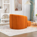 Coolmore Accent Chair With Ottoman, Mid Century Modern Barrel Chair Upholstered Club Tub Round Arms Chair For Living Room Bedroom Office Orange Velvet Orange Foam Velvet