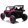 24V Two Seater Kids Ride On Utv W Parents Remote Control,Four Wheel Suspension,Slow Start,Large Wheel Design,Anti Collision Bar,Storage Space,Music,Usb,Bluetooth,Volume Control,Led Lights For Kids 3 . Pink 100 149 Lbs Polypropylene
