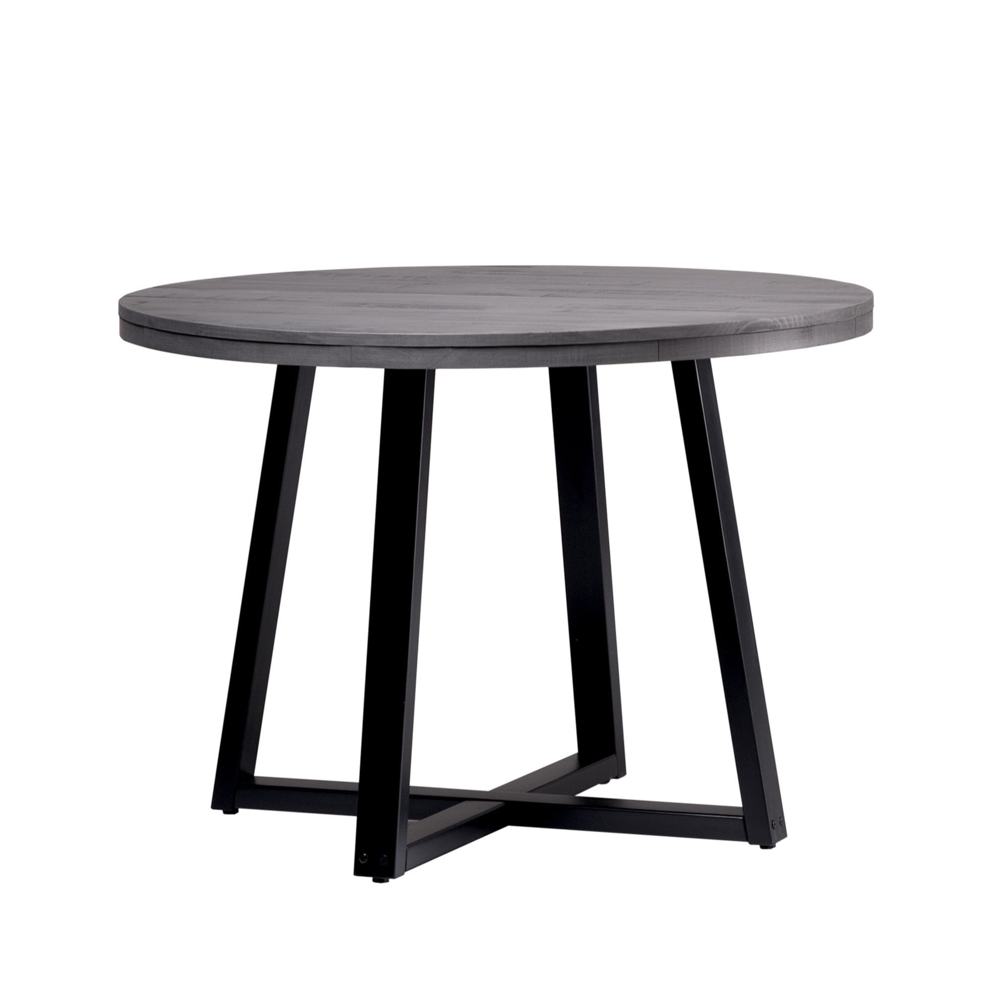 Rustic Distressed Solid Wood Round Dining Table Grey Gray Pine Pine