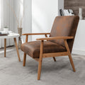 25.38'' Wide Classic Mid Century Modern Arm Chair, Light Brown Light Brown Microfiber