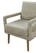 Mid Century Armchairaccent Chair With Chenille Armrest & Soft Cushion For Living Room, Bedroom, Home Office, Study, Light Grey Gray Foam Wood Fabric