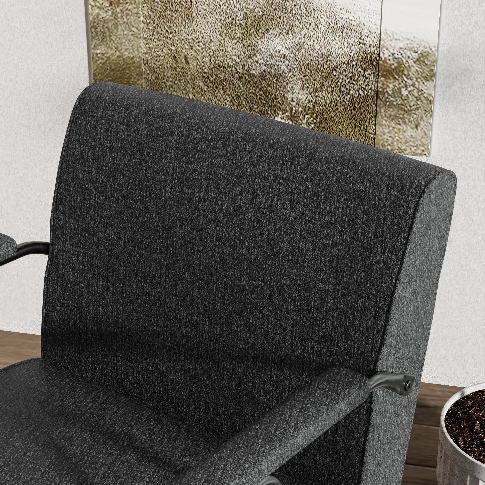 Fx P91 Bk Sofa Chair Modern Black Accent Chair With Metal Frame Stylish Upholstered Single Sofa, Perfect For Living Room, Bedroom, And Office Decor Temu Suitable Black Linen