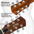 Beginner Metal Resonator Guitar, Full Size Circular Neck Traditional Resonator, Built In Preamplifier Black Brown Wood