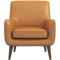 Alex Tan Leather Lounge Chair Beige Leather