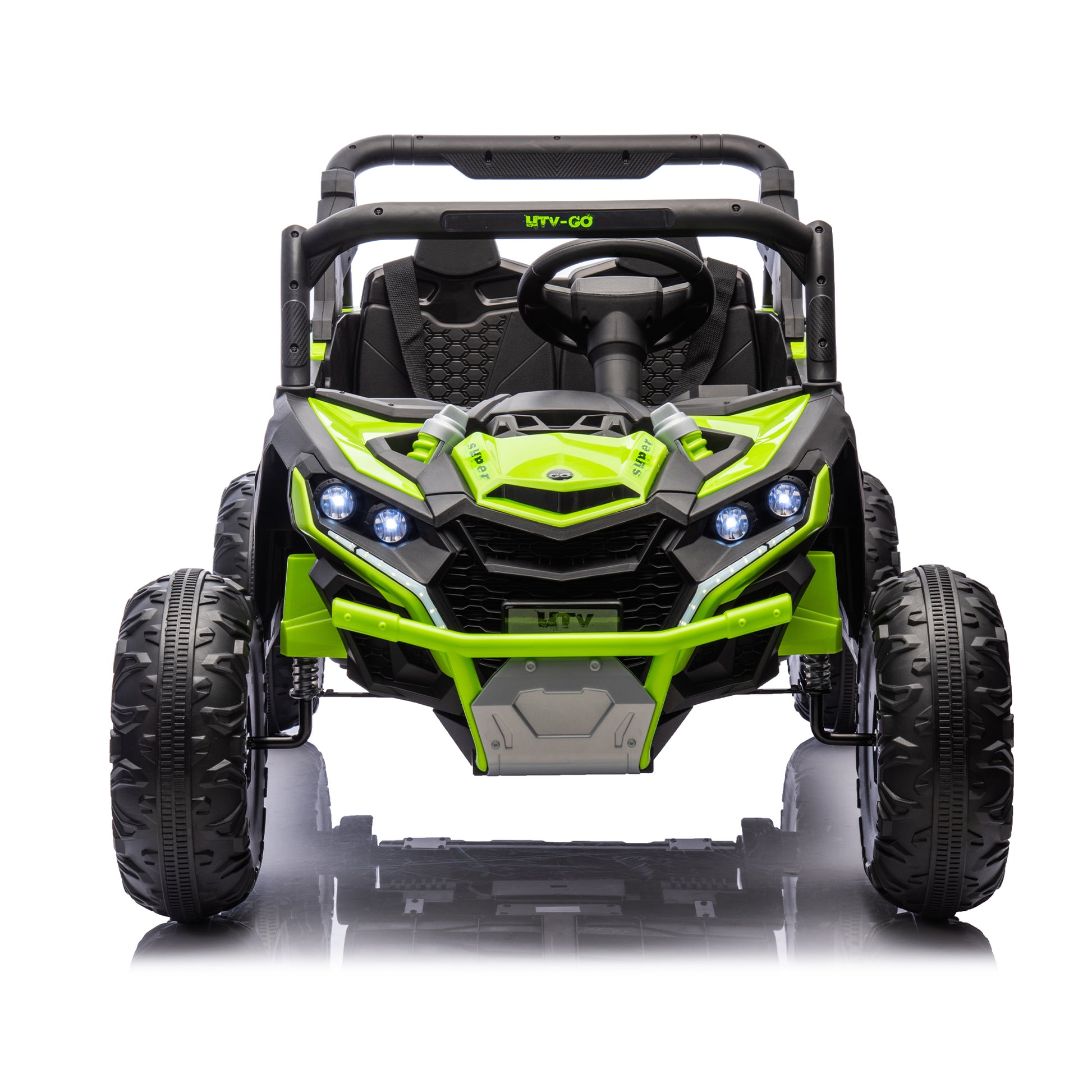 24V Two Seater Kids Ride On Utv W Parents Remote Control,Four Wheel Suspension,Slow Start,Large Wheel Design,Anti Collision Bar,Storage Space,Music,Usb,Bluetooth,Volume Control,Led Lights For Kids 3