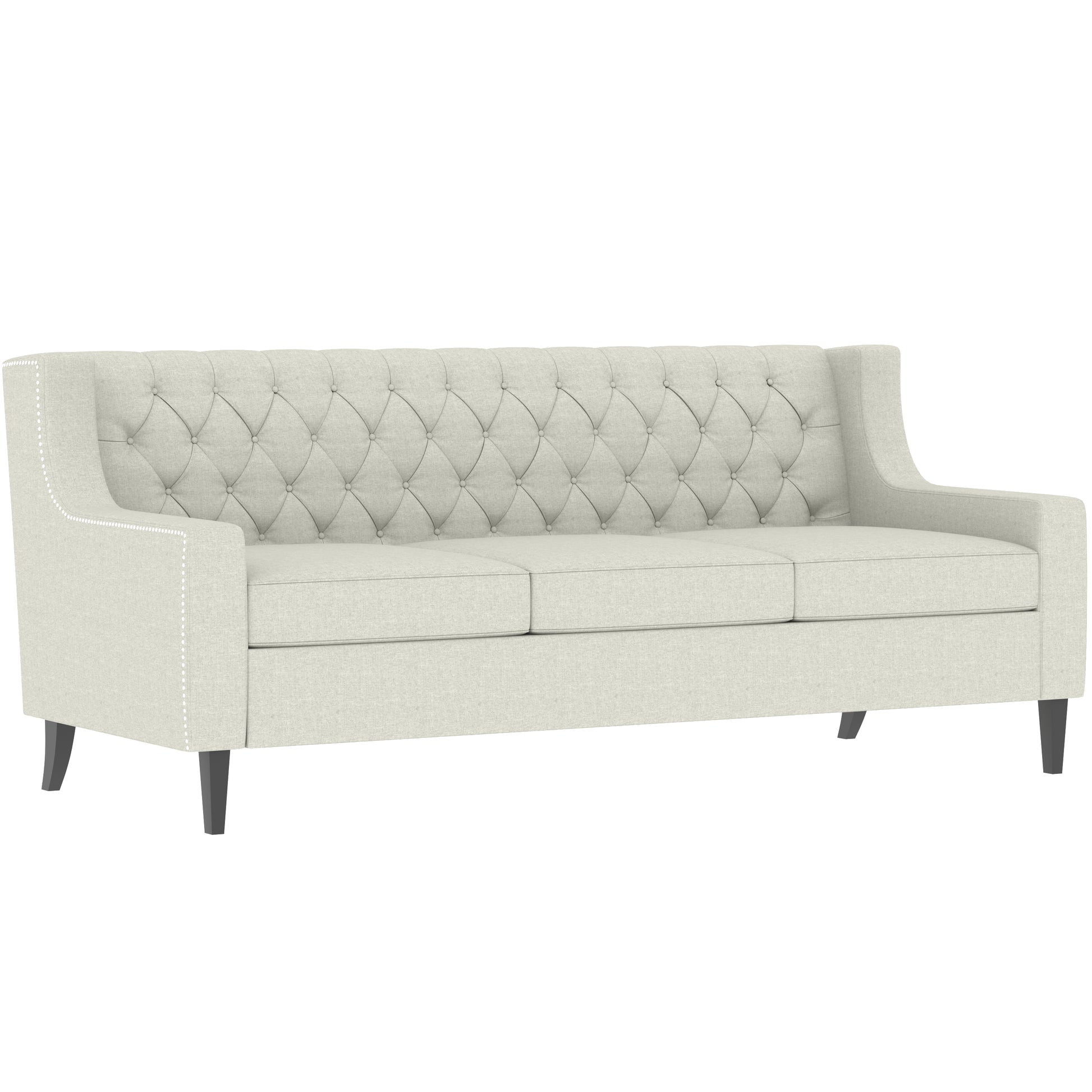 78.75'' 3 Seater Sofa, Button Tufted Backrest With Comfy Cushion, Mid Century Modern Couches For Living Room, Upholstered Comfy Sofa Couch For Bedroom, Apartment Beige Polyester 3 Seat