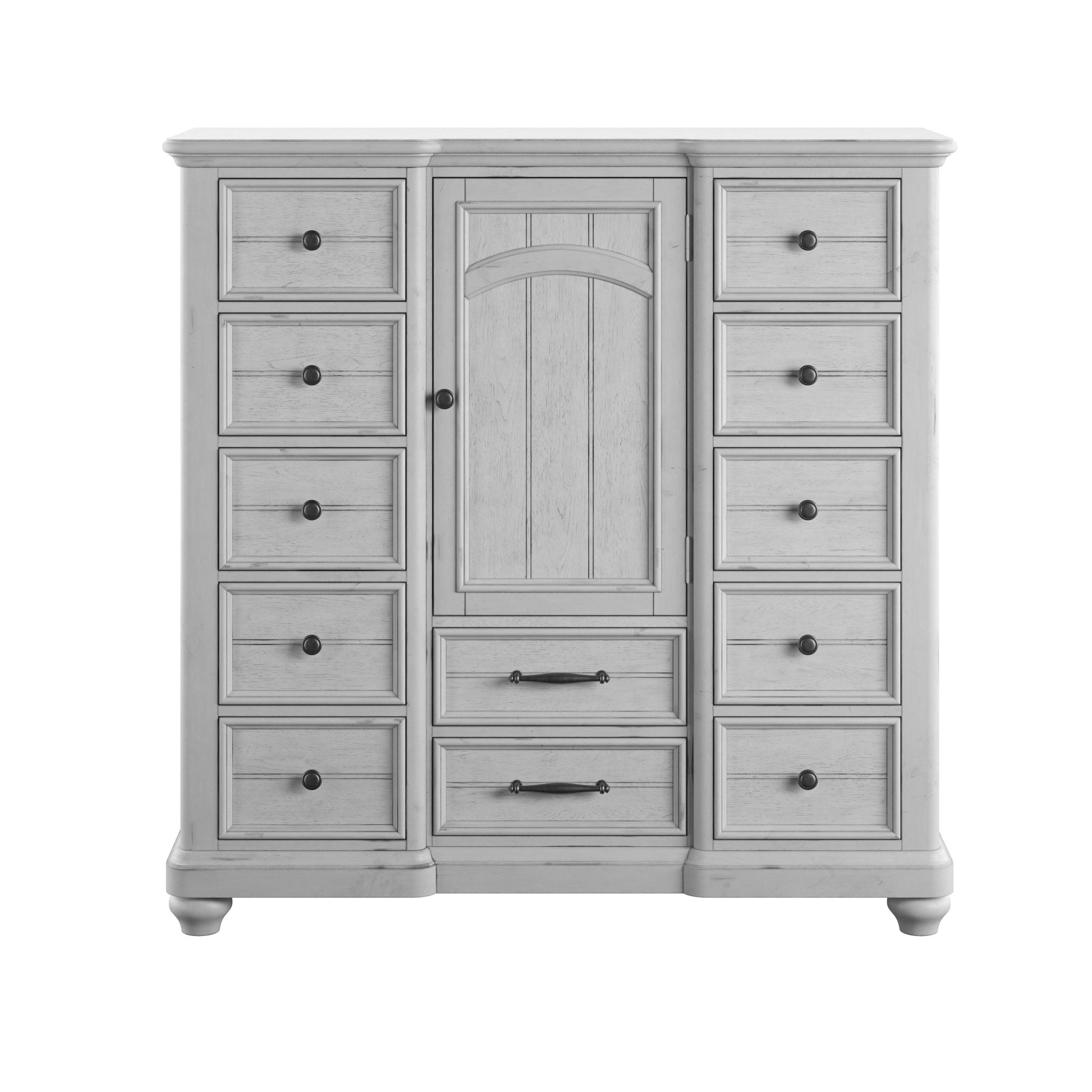 Mariano Gray 12 Drawer Master Chest With Cabinet Gray Solid Wood