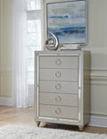 Chloe Gemstone Silver Chest Silver Grey Solid Wood Mdf
