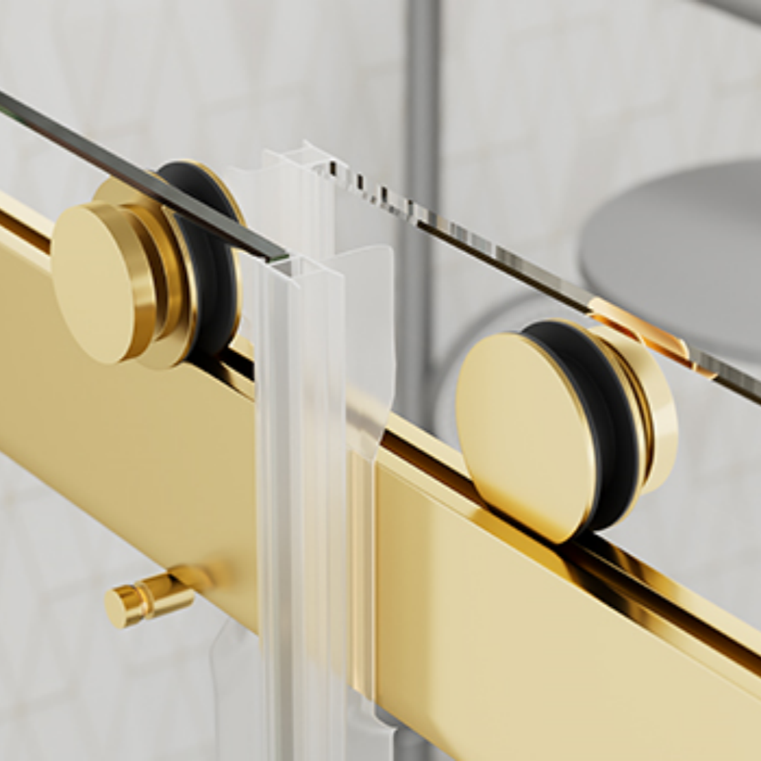 Roller Set With Wall Brackets And Anti Jump Knobs Only, 24D01P10 Gx Gold Stainless Steel