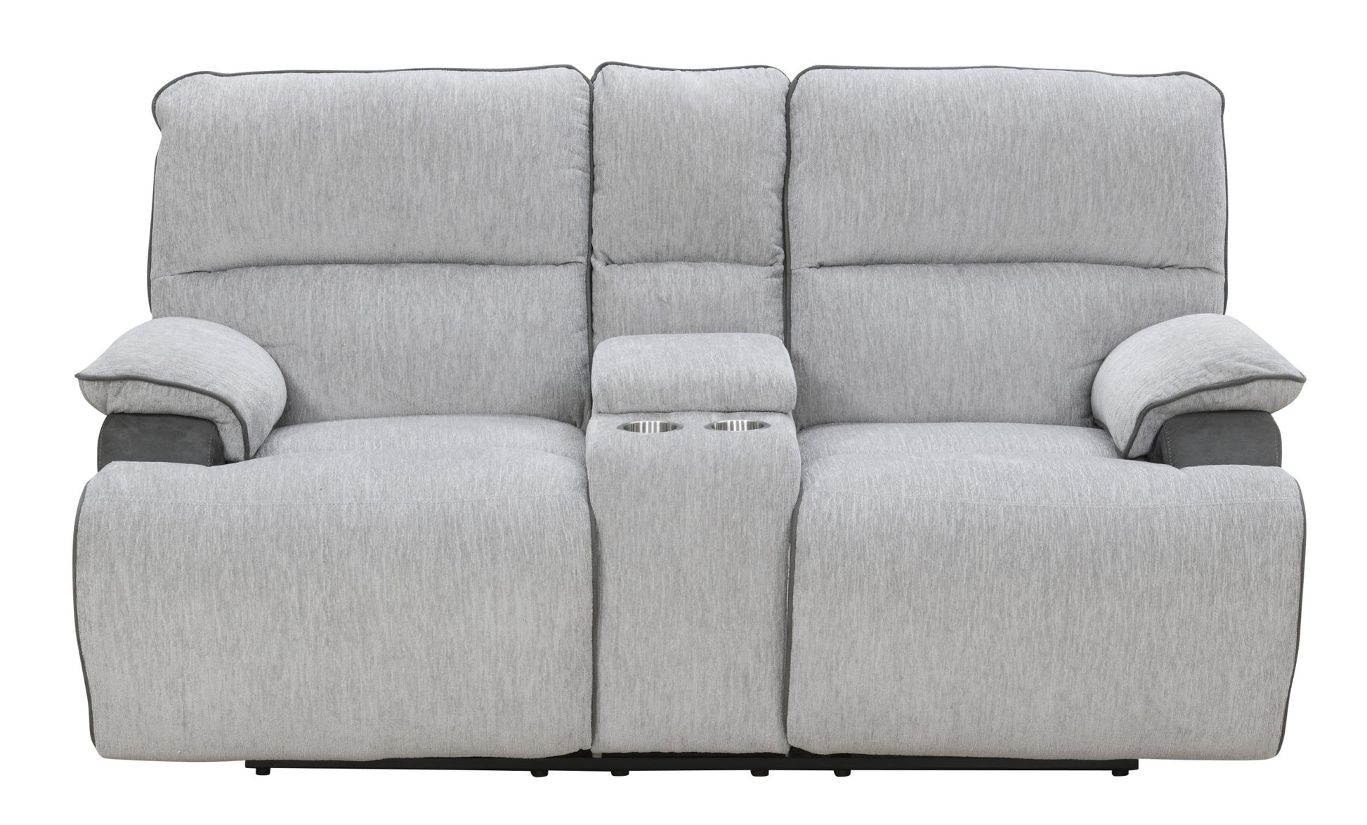 Cyprus 3 Piece Reclining Living Room Set Gray Gray Fabric