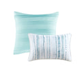 8 Piece Printed Seersucker Comforter And Quilt Set Collection Aqua King Cal King King Aqua Polyester