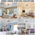 Ceiling Fan With Lights Dimmable Led White Acrylic Iron