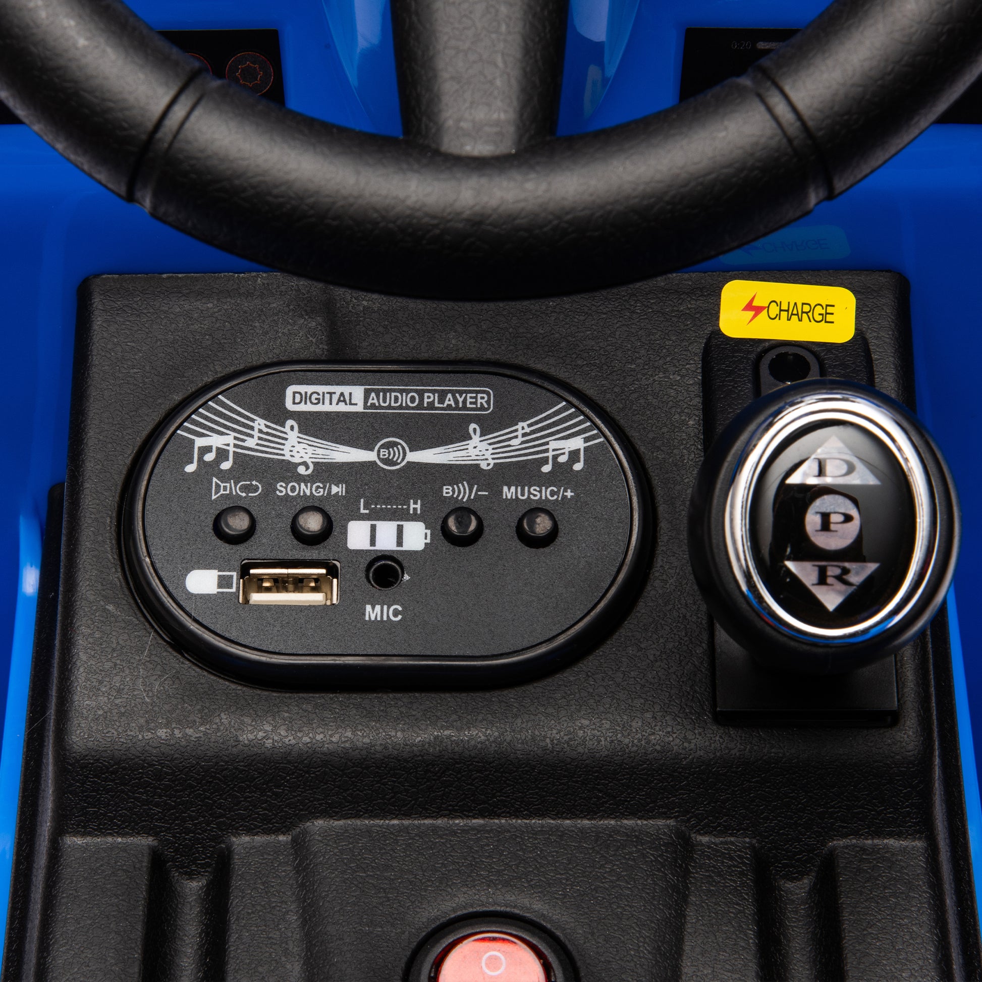 12V Kids Ride On Electric Tractor Black Knight,Kids Ride On Toy.2Wd,Non Skid Tires, Steering Wheel, Foot Pedal,With Removable Storage Tug,Light,Bluetooth,Music,Mp3,Usb,Power Display For Kids Aged 2 3. Blue 50 99 Lbs Polypropylene