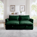 Corduroy Two Seater Sofa With 2 Storage Footrest,2 Seater Sectional Deep Seat Sofa,Comfy Couches For Living Room,Green Sofa Green Corduroy 2 Seat
