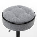 Round Storage Bar Stool Set Of 2, Grey Linen Height Adjustable Barstool, 360 Counter Height Swivel Stool, Armless Bar Chair With Metal Frame For Kitchen Counter Dining Living Room Grey Set Of 2 Foam Linen
