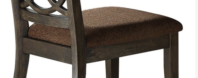 Jameson Brown Fabric & Espresso Finish Side Chair Set Of 2 Brown,Espresso Fabric,Synthetic Wood