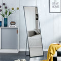 4Th Generation Aluminum Alloy Metal Frame Full Body Mirror, Quality Upgrade, Bathroom Makeup Mirror, Bedroom Entrance, Floor Mirror, 59