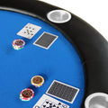 Folding Poker Table Top For 10 Players Tri Fold Texas Holdem Blackjack Casino Game Tabletop Blue Blue Primary Living Space Modern Mdf