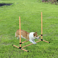 Pawhut 6 Piece Dog Agility Training Equipment With Hurdle Bag And Whistle, Orange And White Orange Plastic
