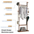 Coat Racks Solid Wood Hanger 23.6* 11*64.1In Solid Environmental Protection Easy To Assemble Beautiful Can Be Placed In The Bedroom Entrance Living Room Walnut Walnut Brown American Design,Art