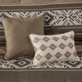 5 Piece Stripe Herringbone Comforter Set With Throw Pillows Brown Full Queen Brown Polyester