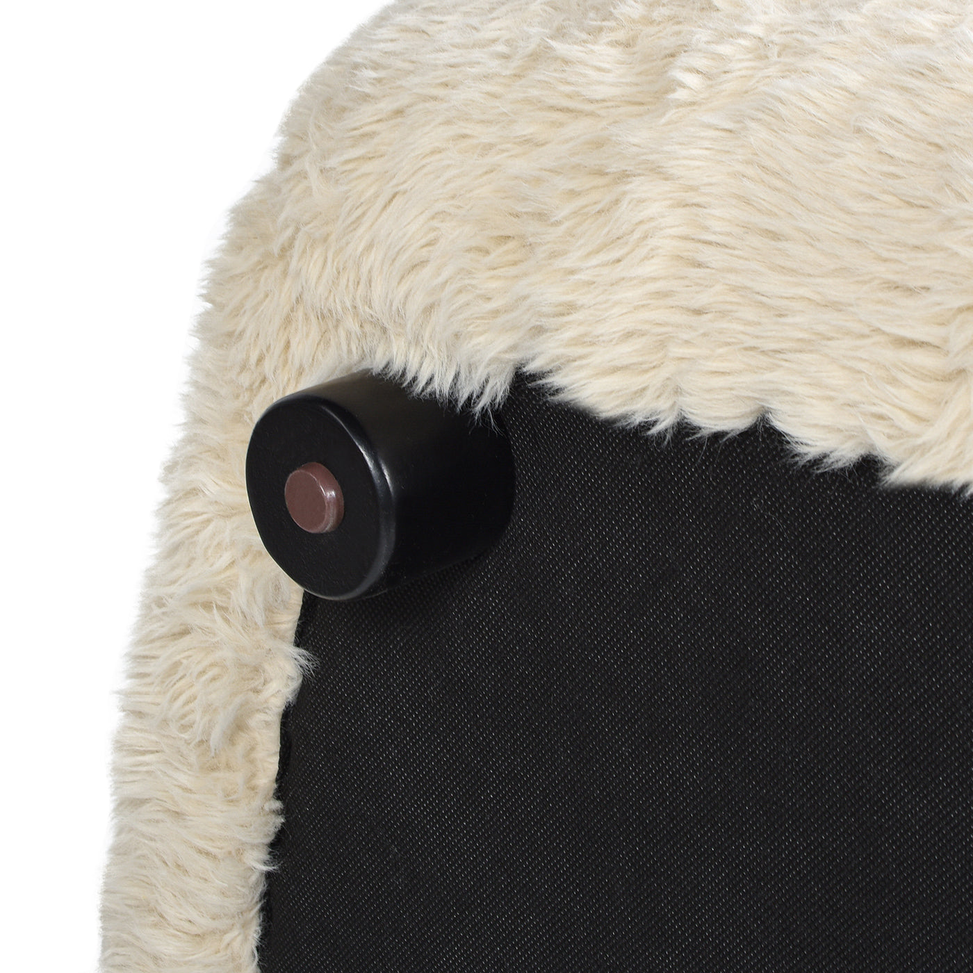 Summit 49" Faux Sheepskin Overstuffed Arm Chair, Cream Beige Faux Fur Cream Foam Faux Fur