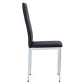 Grid Armless High Backrest Dining Chair, Black Chair And 6 Piece Set Of Electroplated Metal Legs, Office Chair. Suitable For Restaurants, Living Rooms, Kitchens, And Offices.W115163430 0924 Black Foam Pu