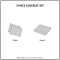 3 Piece Reversible Quilt Set White Full Queen White Polyester