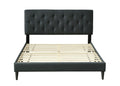 Queen Sized Tufted Bed In A Box W Usb Black Upholstered