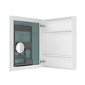 24'' W X 30'' H Bathroom Mirror Medicine Cabinet Wooden Door Medicine Cabinets For Bathroom, Wall Mounted Recessed Or Surface, Bathroom Mirror With Storage, Left Opening Door White Engineered Wood
