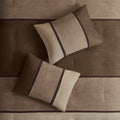 7 Piece Faux Suede Comforter Set Brown Cal King California King Brown Polyester