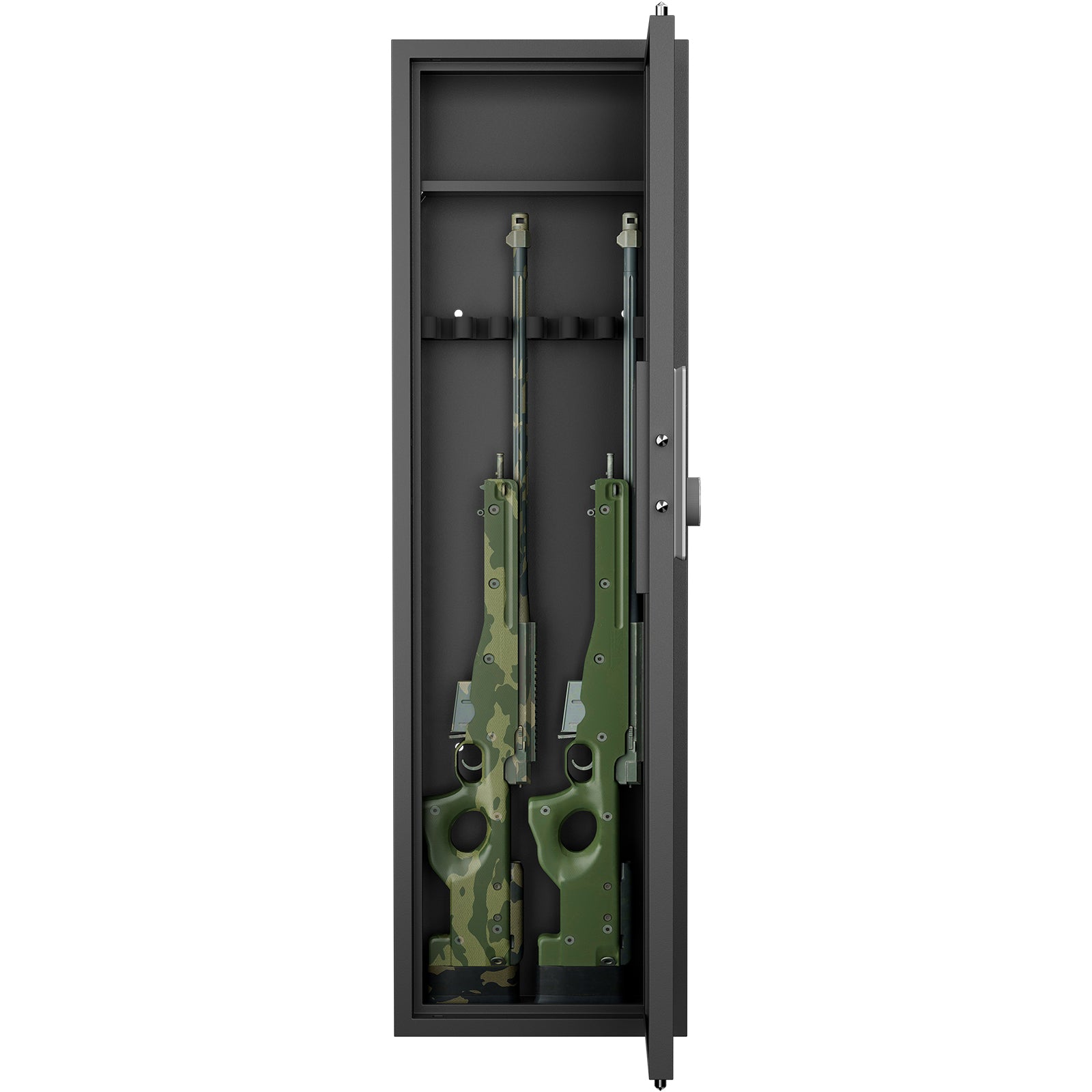 Fingerprint Touch Panel In Wall Safe,Hidden Wall Safe For Rifles And Pistols With Adjustable Shelves,Assembled Storege Safe For Firearm And Valuables Black Fingerprint Black Steel