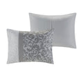 Embroidered 8 Piece Comforter Set Grey Cal King California King Grey Polyester