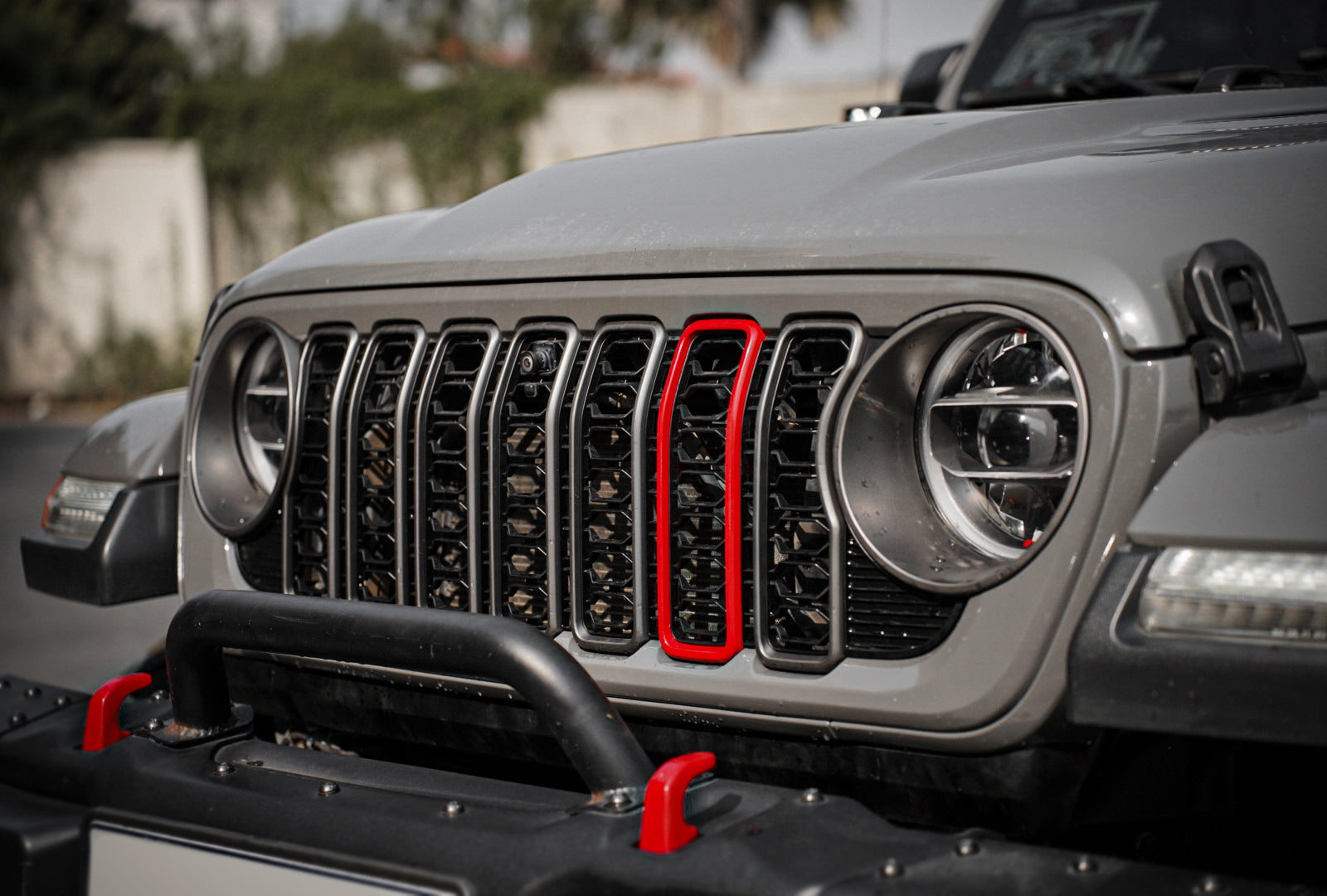 Front Mesh Grille Grid Grill For 2018 2024 Jeep Wrangler Rubicon Sahara Sport Jl Jt Grill With Camera Hole Black Plastic Black Abs