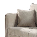 Hak 52 Inch Loveseat, Rounded Curved Arms, Biscuit Tufting, Wood Legs, Taupe Taupe Solid Wood 2 Seat